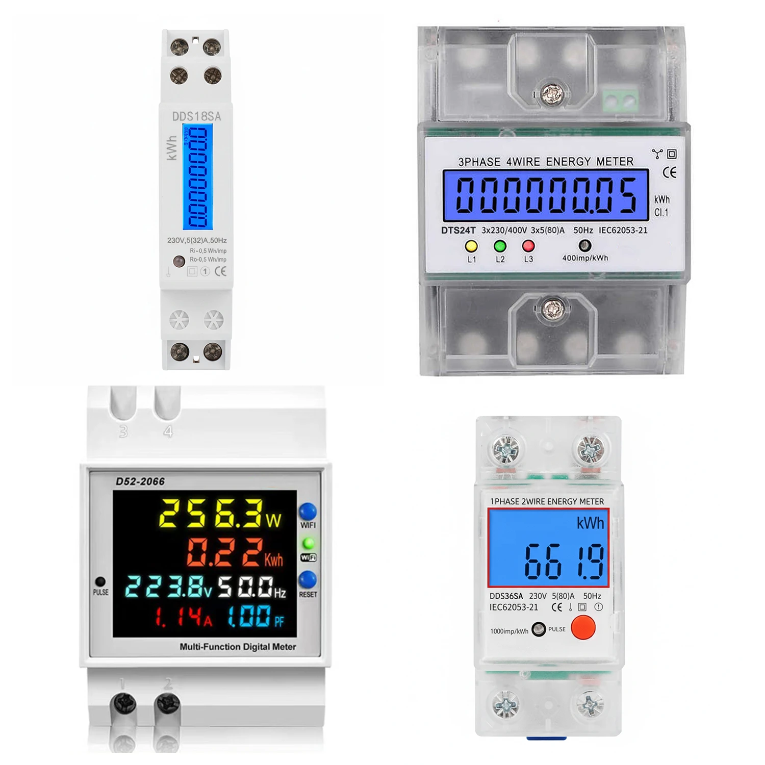 NANSHINE Professional Din Rail Energy Meters - Single and Three Phase KWh Meters